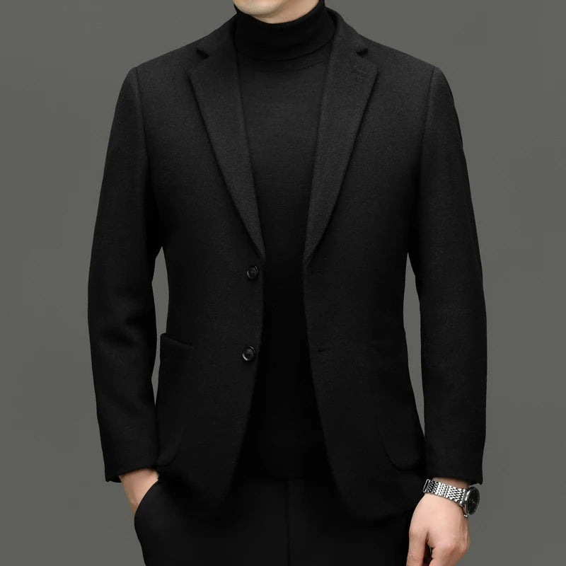 Men's Cashmere Blazers in Gray, Coffee, and Black - Slim Fit Wool Suit Jackets for a Classic Old Money Style, 2024 Collection
