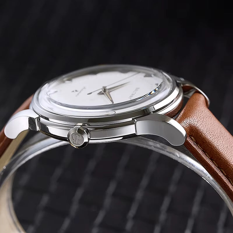 Baltany S4090 Classic Pie-Pan 38.5Mm Dial Watch 9039 Automation Strap Waterproof Dog-Leg Lugs Business Mechanical Watches for Me