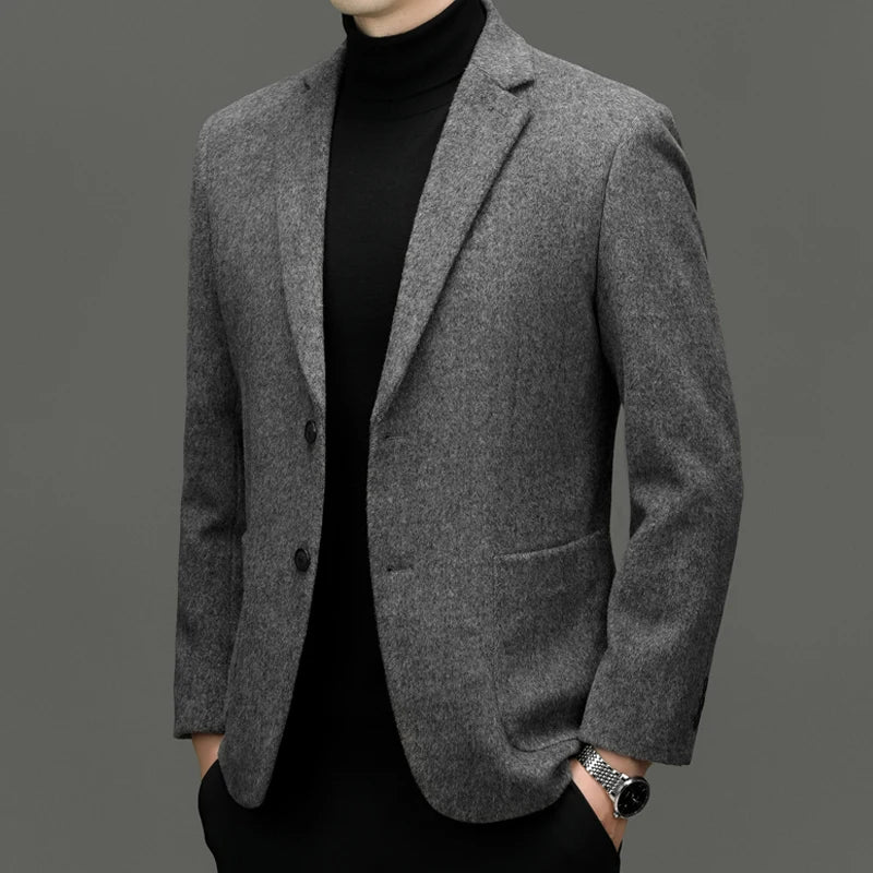 Men's Cashmere Blazers in Gray, Coffee, and Black - Slim Fit Wool Suit Jackets for a Classic Old Money Style, 2024 Collection