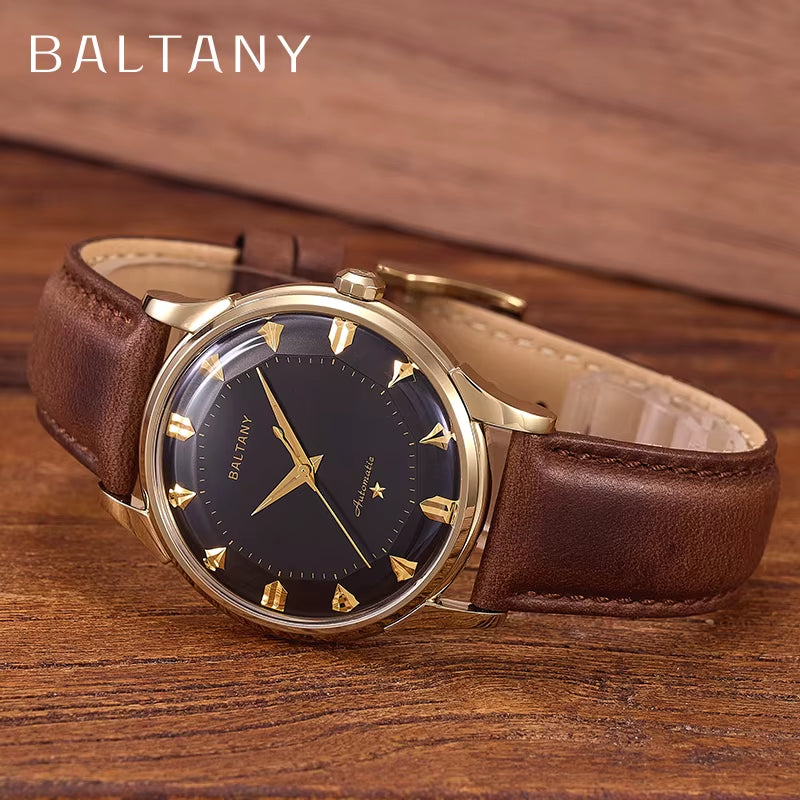Baltany S4090 Classic Pie-Pan 38.5Mm Dial Watch 9039 Automation Strap Waterproof Dog-Leg Lugs Business Mechanical Watches for Me
