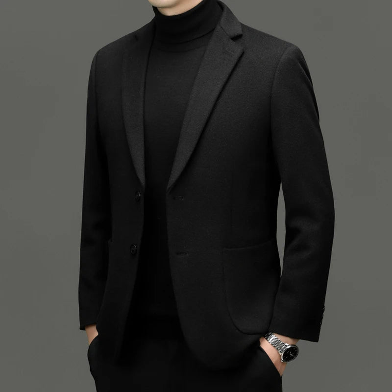 Men's Cashmere Blazers in Gray, Coffee, and Black - Slim Fit Wool Suit Jackets for a Classic Old Money Style, 2024 Collection