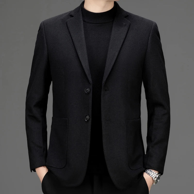 Men's Cashmere Blazers in Gray, Coffee, and Black - Slim Fit Wool Suit Jackets for a Classic Old Money Style, 2024 Collection
