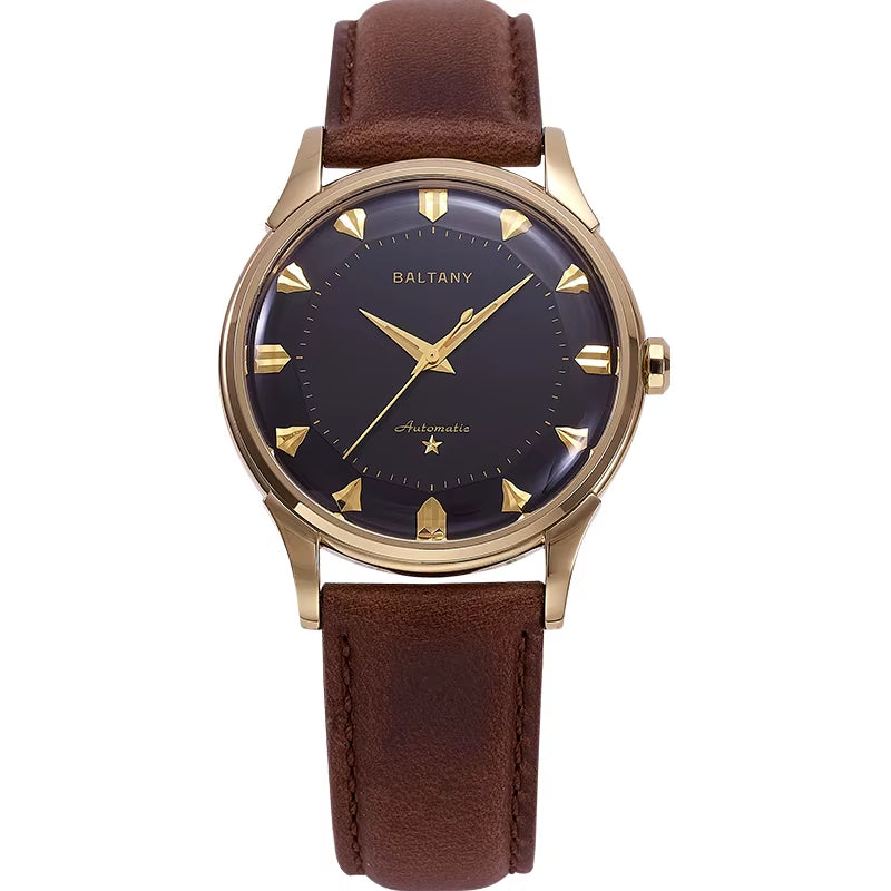 Baltany S4090 Classic Pie-Pan 38.5Mm Dial Watch 9039 Automation Strap Waterproof Dog-Leg Lugs Business Mechanical Watches for Me