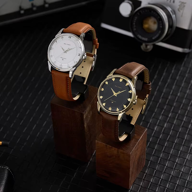 Baltany S4090 Classic Pie-Pan 38.5Mm Dial Watch 9039 Automation Strap Waterproof Dog-Leg Lugs Business Mechanical Watches for Me